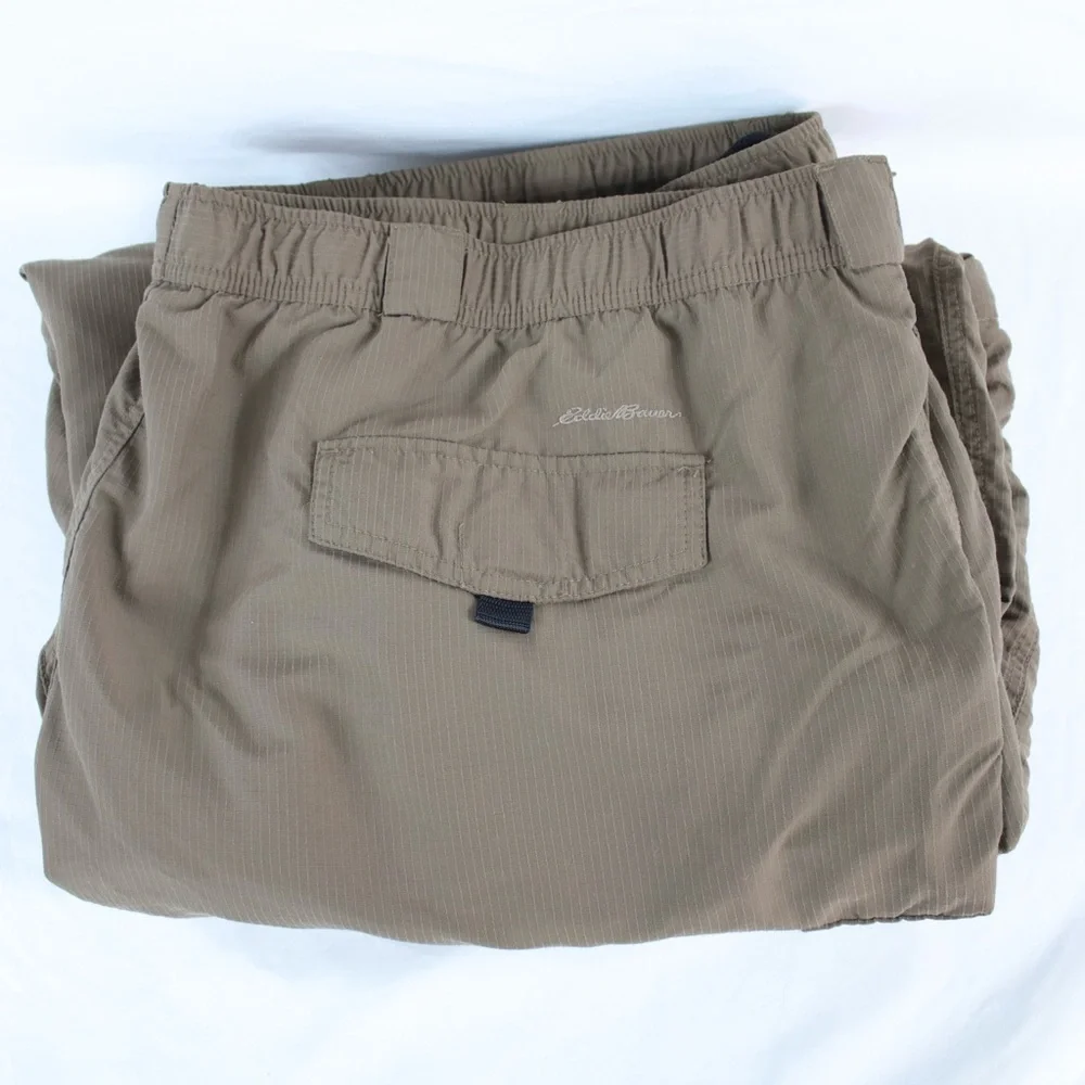Eddie Bauer Brown Convertible Cargo Pants w/ Netting Lined Shorts Mens Size XXXL - Picture 8 of 8